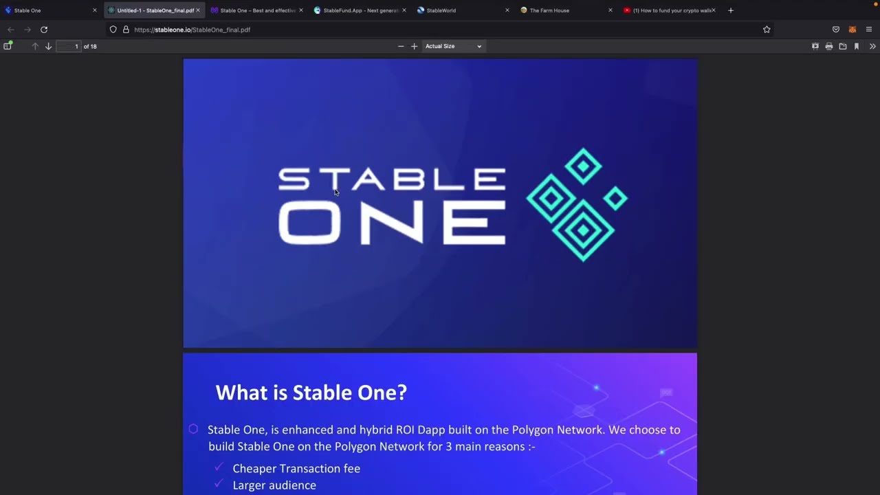 New Roi Dapp Lauching TOMORROW! StableOne the path to Financial Freedom