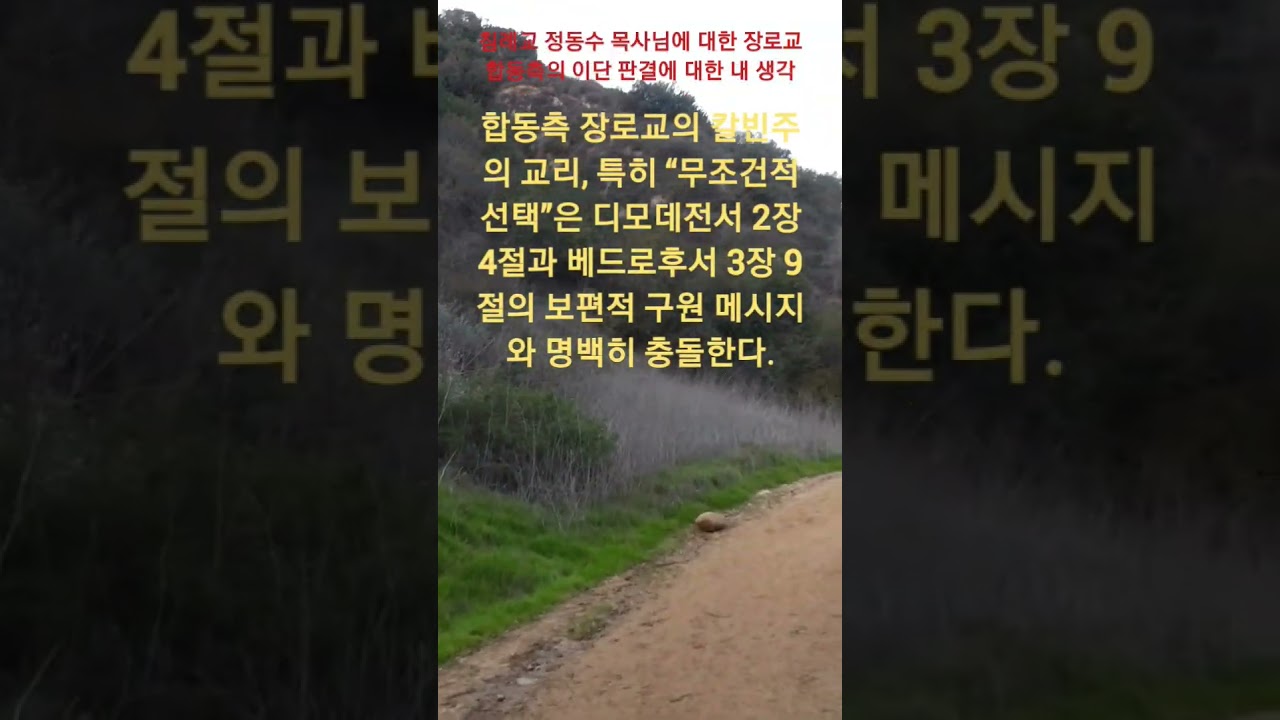 #침례교 정동수 목사를 이단으로 규정한 장로교 합동측에 대한 의견