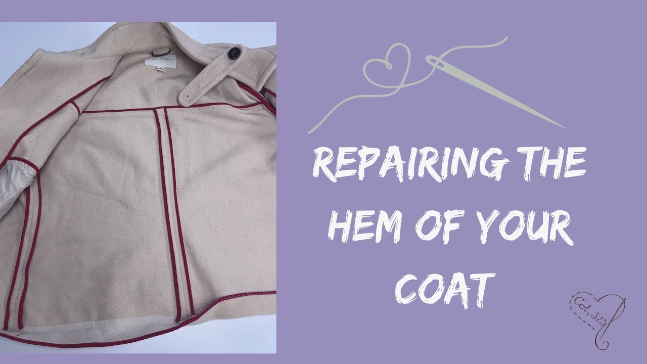 How to mend the hem of a winter coat with hand sewing stitches