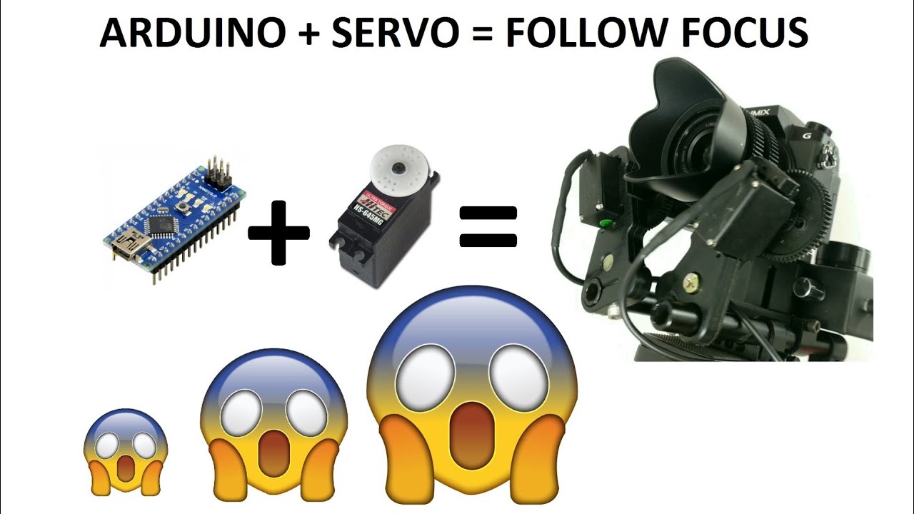 BUILT DSLR FOLLOW FOCUS  TUTORIAL - 2 SERVOS WITH MEMORY - FREE  CODE - dealvos3ax