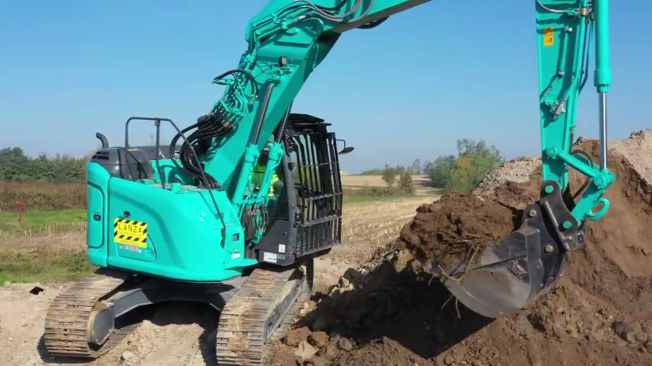 Kobelco SK140SRLC-7 Thriving at a Hydraulic Plant in Northern Italy