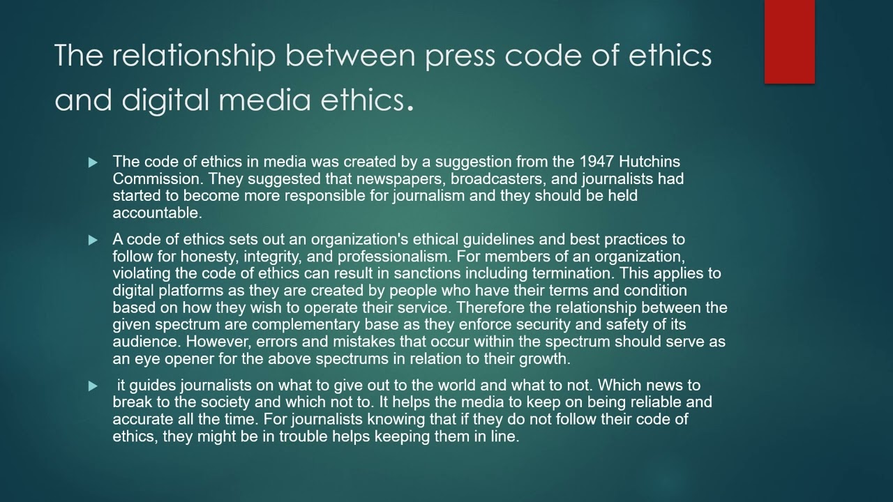 TOPIC: DIGITAL MEDIA ETHICS