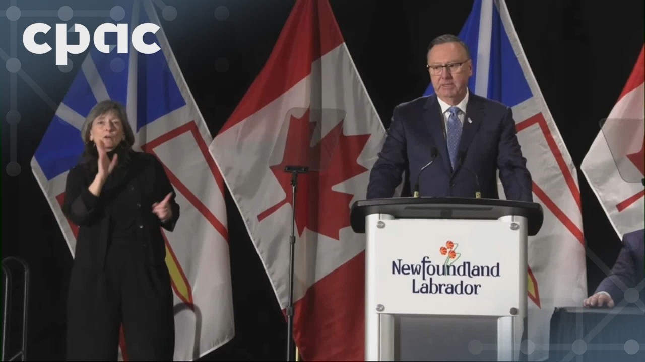 Starting soon: Newfoundland and Labrador Premier Tony Wakeham makes an announcement