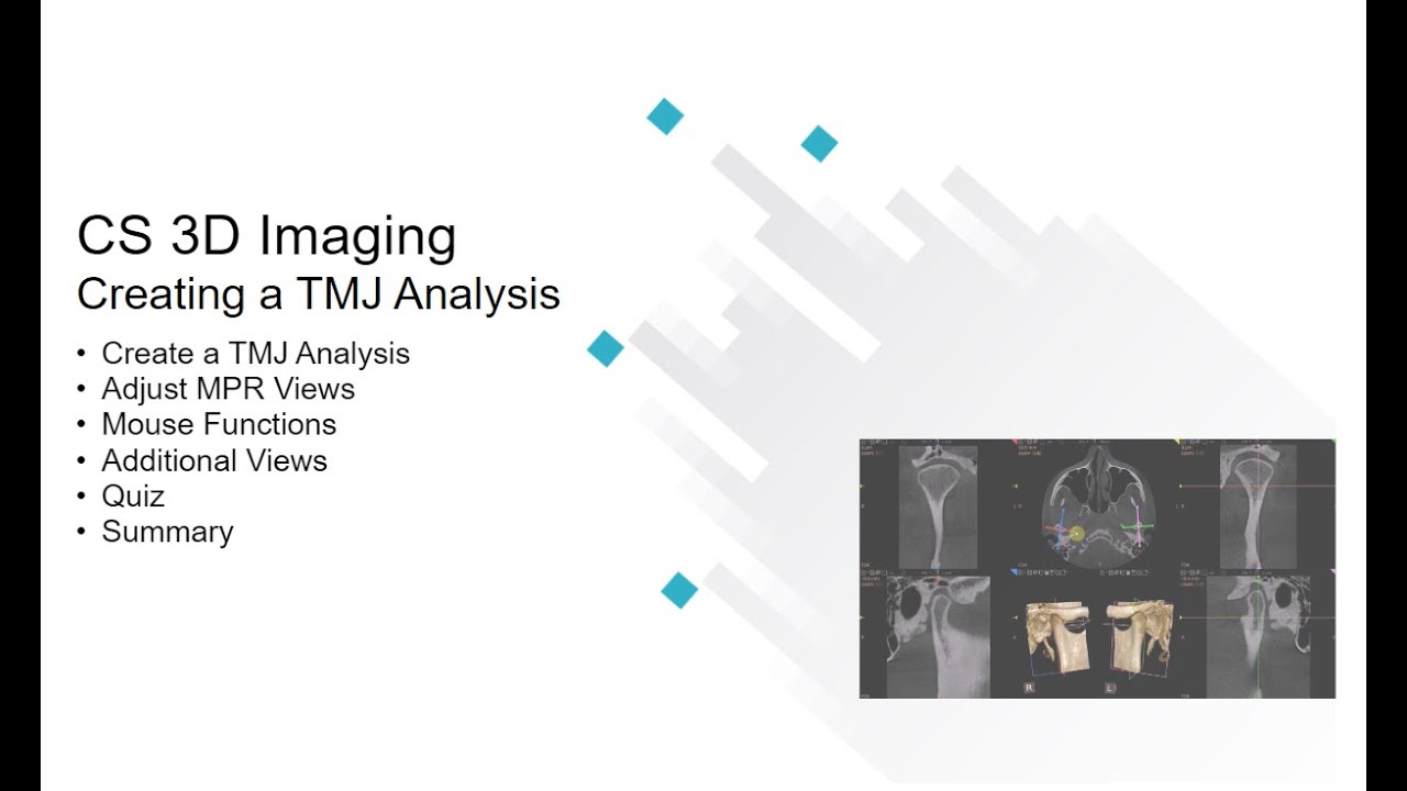 CS 3D Imaging: Creating a TMJ Analysis Recorded Class