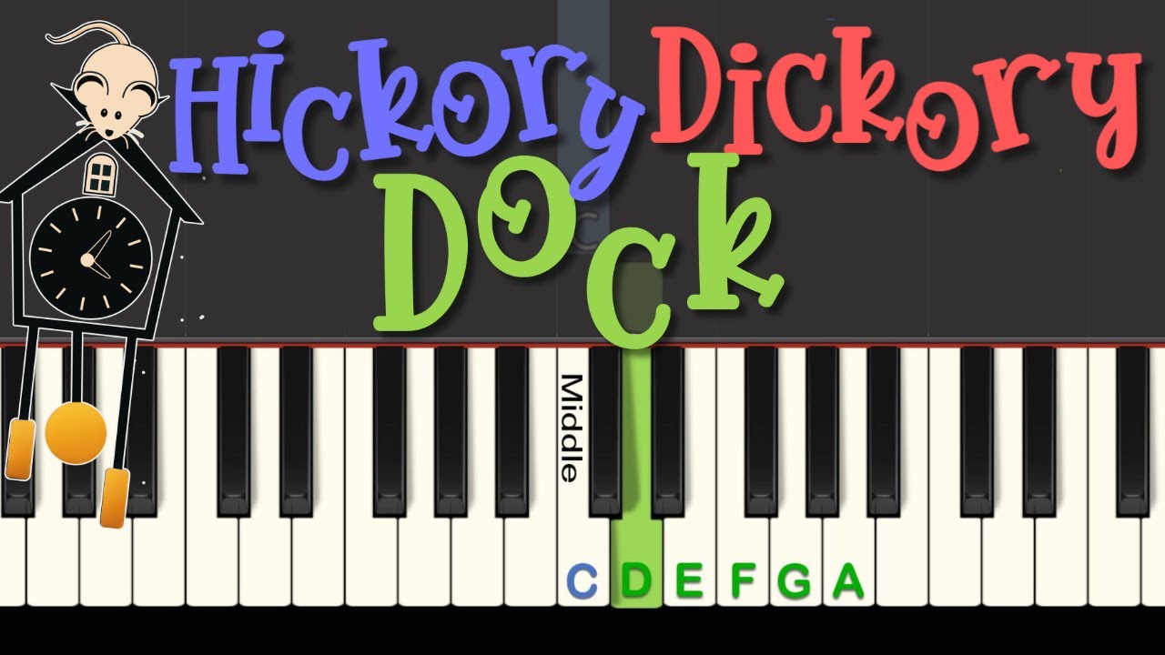 Easy Piano Play-along Tutorial: Hickory Dickory Dock