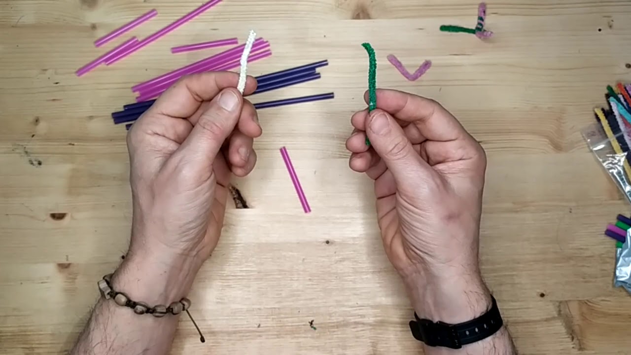 solidi geometrici con cannucce e scovolini