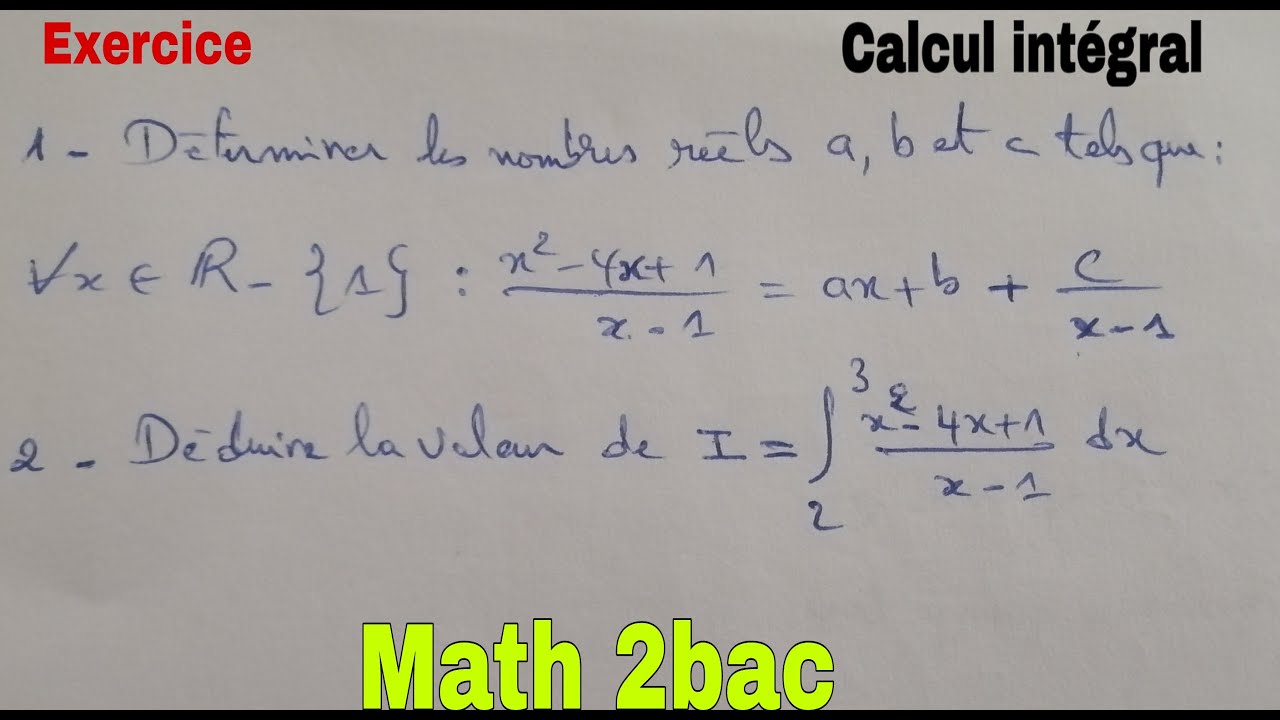 calcul integral....math 2bac pc et sm