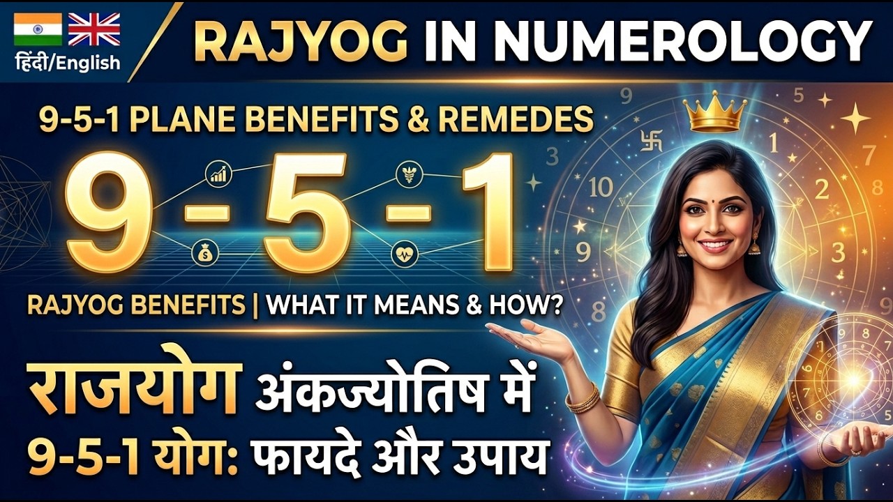 Rajyog in Numerology | 9-5-1 Plane Benefits & Remedies | Hindi/English