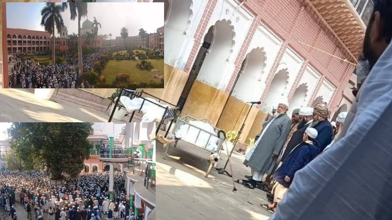 نماز جنازہ علامہ قمرالدین گورکھپوری شیخ ثانی دارالعلوم دیوبند؛ مولانا ارشد مدنی صاحب پڑھاتے ہوئے