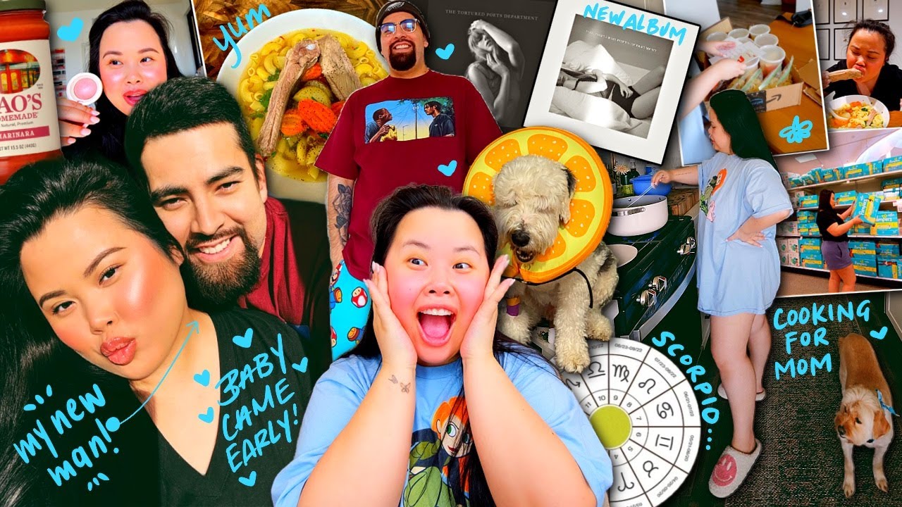 VLOG: baby came early, new boyfriend reveal, postpartum cooking, new makeup items, astrology reading