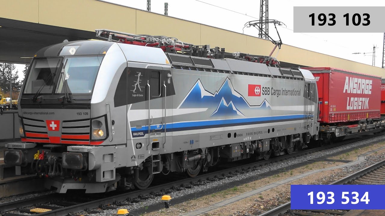 🇨🇭🇩🇪Basel Bad Bf: SBB cargo international Vectron 193 109 & 193 534 ziehen KLV Züge