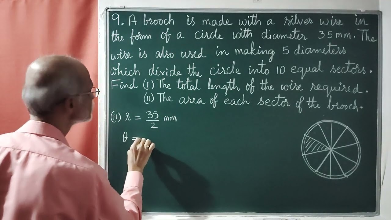 Class 10 AREAS RELATED TO CIRCLES Exercise 11 .1 (Q .9 ) and ( Q .10 ) NCERT textbook.