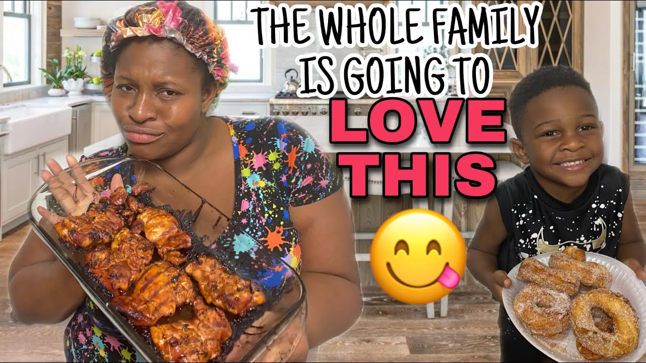 HOW TO MAKE TERIYAKI CHICKEN 🍗 & HOMEMADE DONUTS 🍩  AT HOME