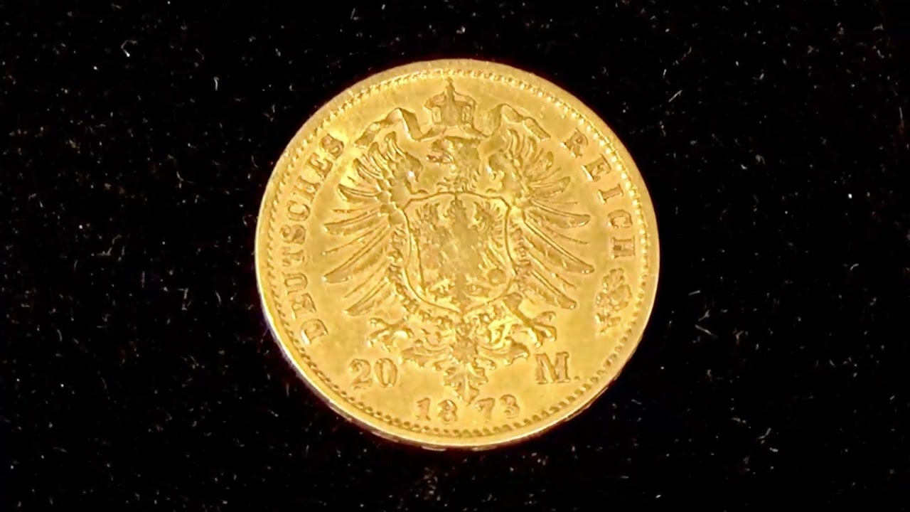 GERMAN EMPIRE (PRUSSIA) ANTIQUE GOLD COIN, C1873. Ref. 860 1100