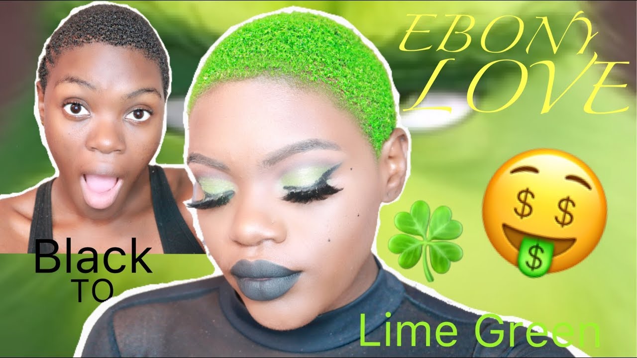 HOW I DYED MY HAIR LIME GREEN | Black To Blonde To Green |