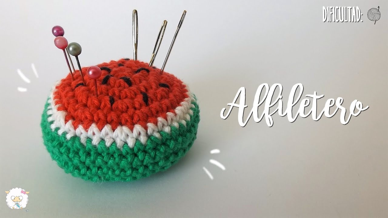 Alfiletero de sandía 🍉 a crochet