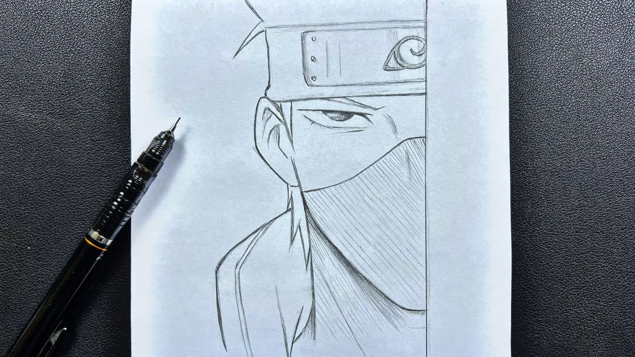 Anime sketch | how to draw Kakashi Hatake easy step-by-step