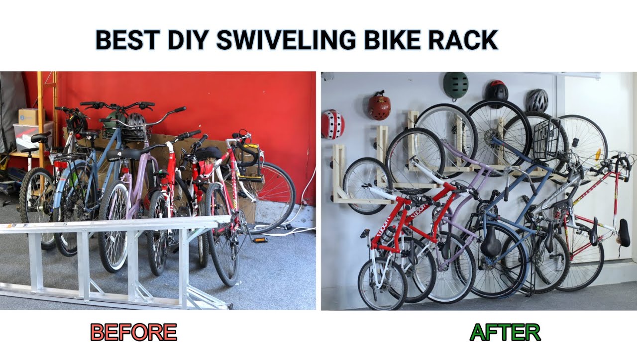 How To Build The Best DIY Bike Rack That Swivels / #Garage Upgrade