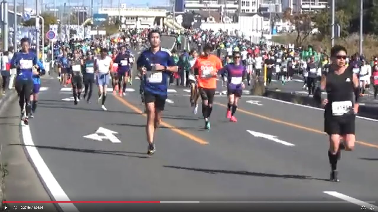 小江戸川越ハーフマラソン ２０２４ ハーフの部１８.８ｋｍ付近 通過タイム２時間まで