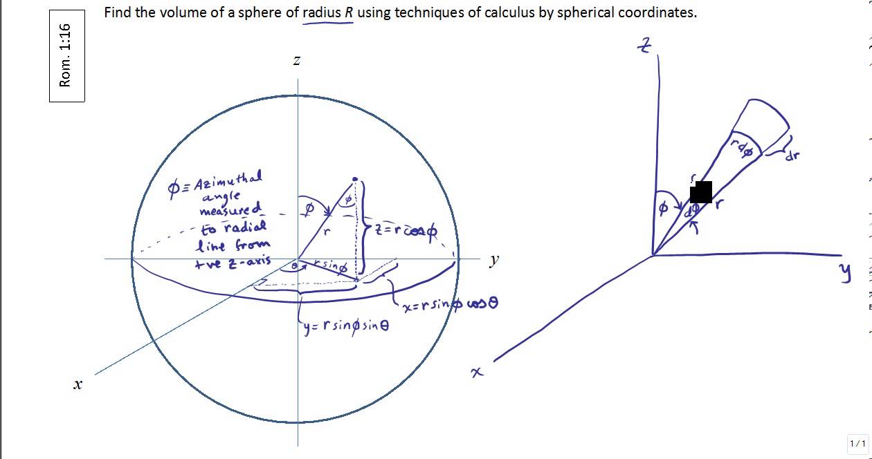Finding Volume of a Sphere using Triple Integrals in Spherical Coordinates