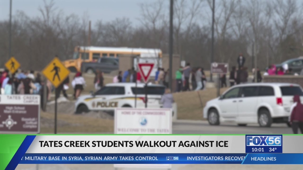 Tates Creek High School student-led walkout to protest ICE immigration enforcement actions