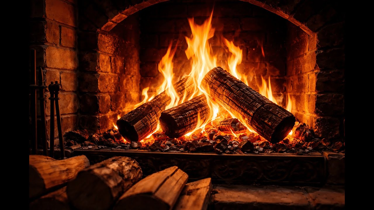 Warm Fireplace Ambience | Relaxing Burning Logs & No Music