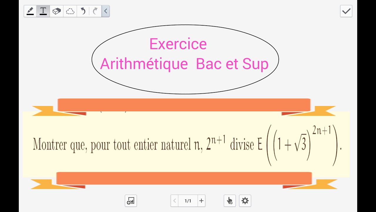 Exercice Arithm&eacute;tique  niveau Bac et Sup