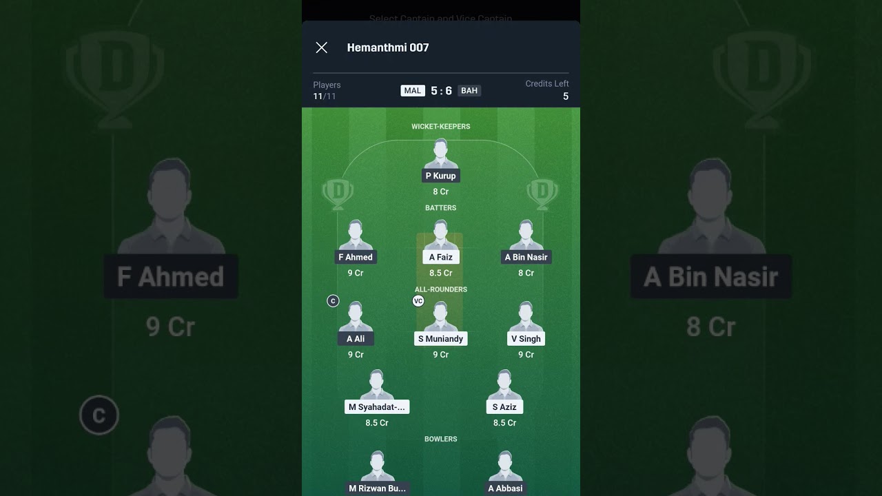 MAL vs BAH Dream11 Prediction | MAL vs BAH Dream11 Team | mal vs bah today match | MAL vs BAH TEAM |