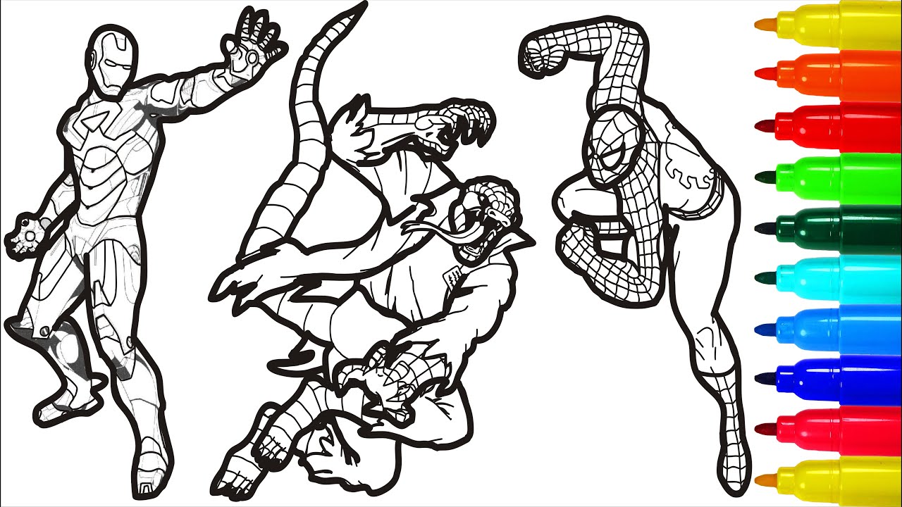 Spiderman Dragon Iron Man Batman Hulk Wolverine Coloring Pages