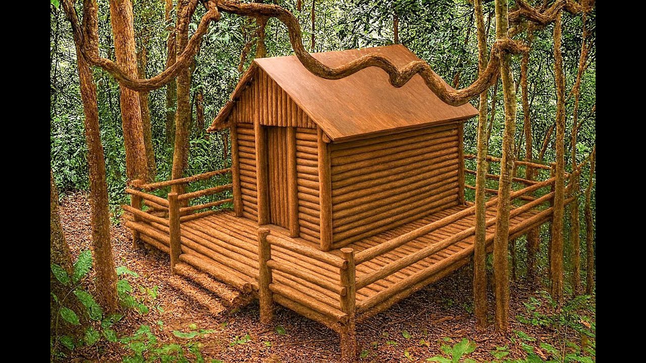 30Days Build House Skills In Wild Life Alone
