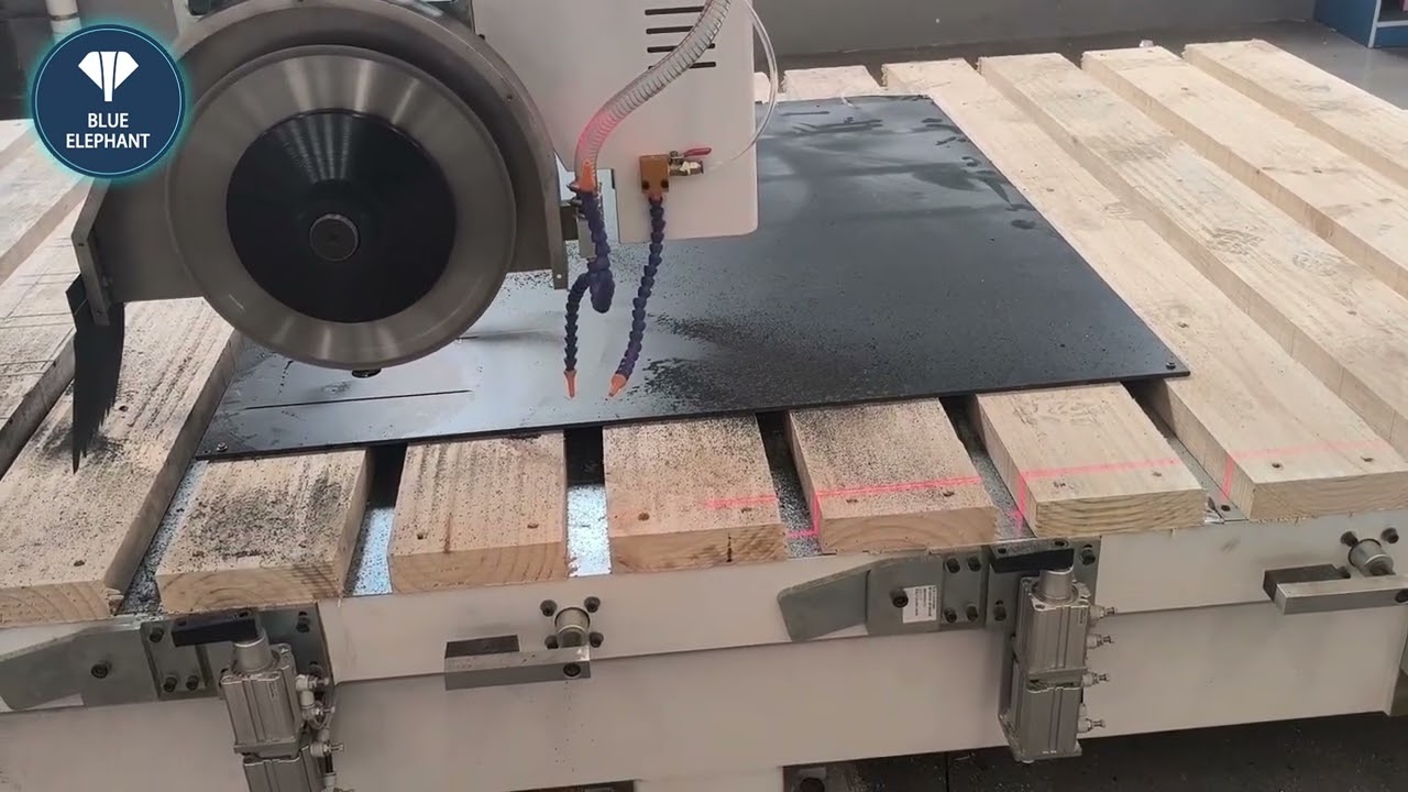 Blue elephant 4+1 axis bridge saw with camera for our Syria agent SD260122 （1）