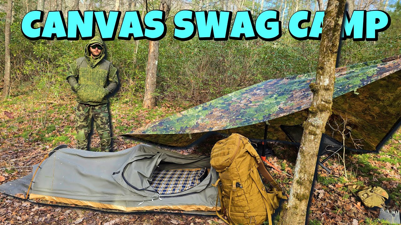 Ледяной дождь. Спальный мешок Kodiak Canvas Swag для одиночного кемпинга.