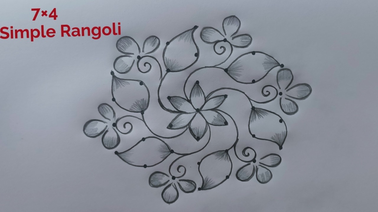 Ugadi Festival Rangoli 7×4 🌺 7 Dot Ugadi Muggulu 🌺 Ugadi Simple Kolam 🌺 Daily Rangoli 🌺Ugadi Rangoli