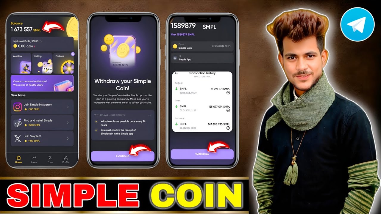 Simple Coin Telegram Bot | Withdraw SMPL to Simple App & Listing Date | Simple Coin price prediction