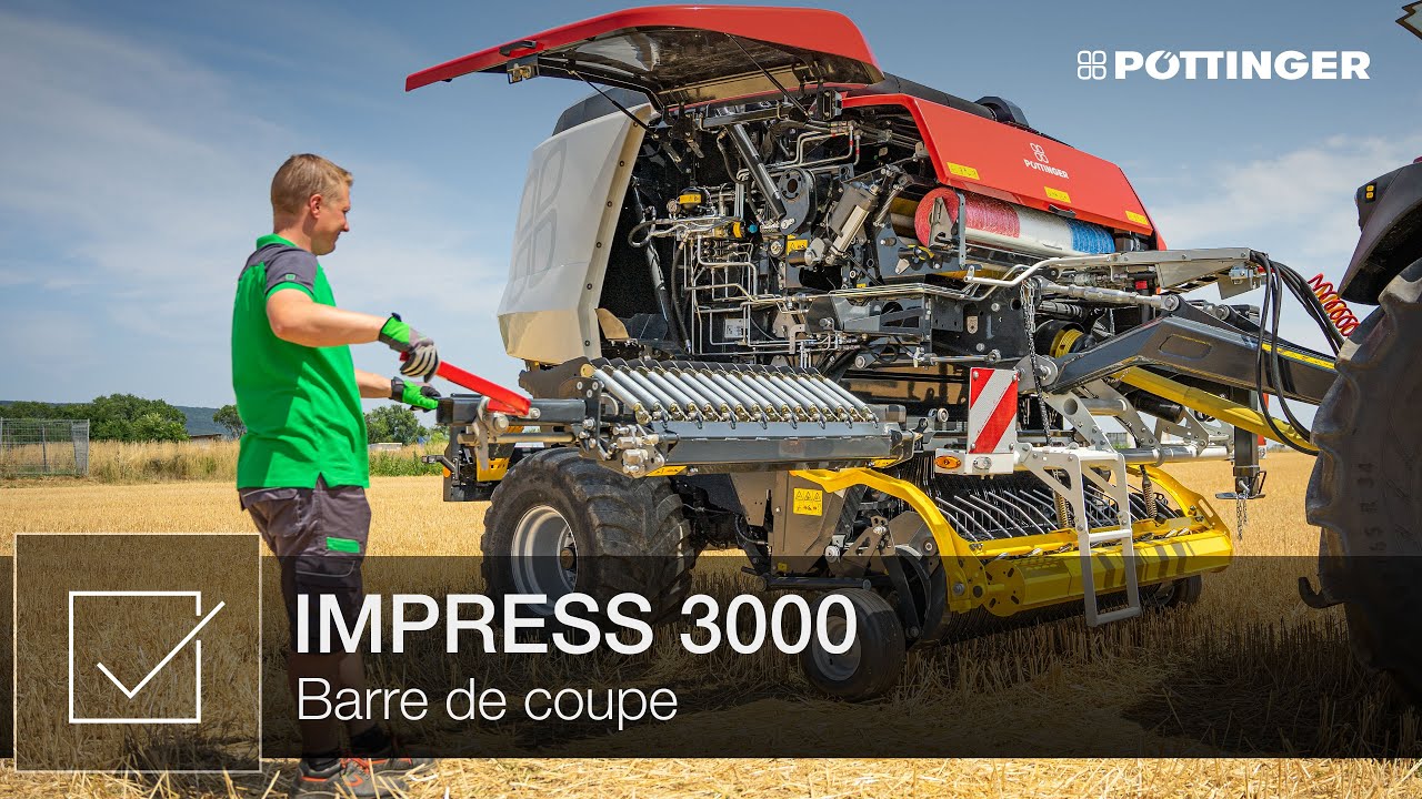 Barre de coupe LIFT-UP sur les presses à balles rondes IMPRESS – PÖTTINGER