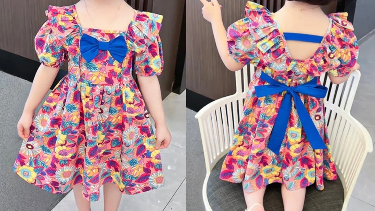 Very Easy and Beautiful Square Neck Ruffled Baby Frock Cutting and Stitching | Very Easy Baby Frock