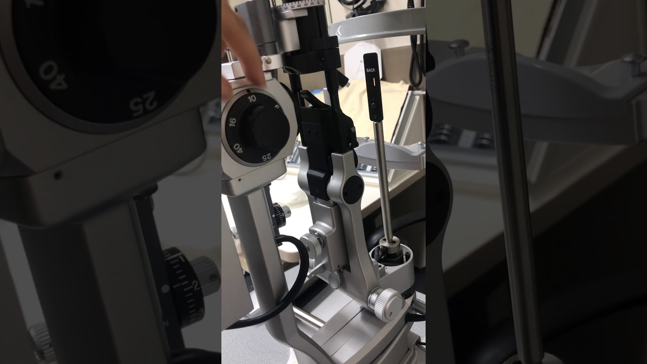 Slit lamp set up and focussing