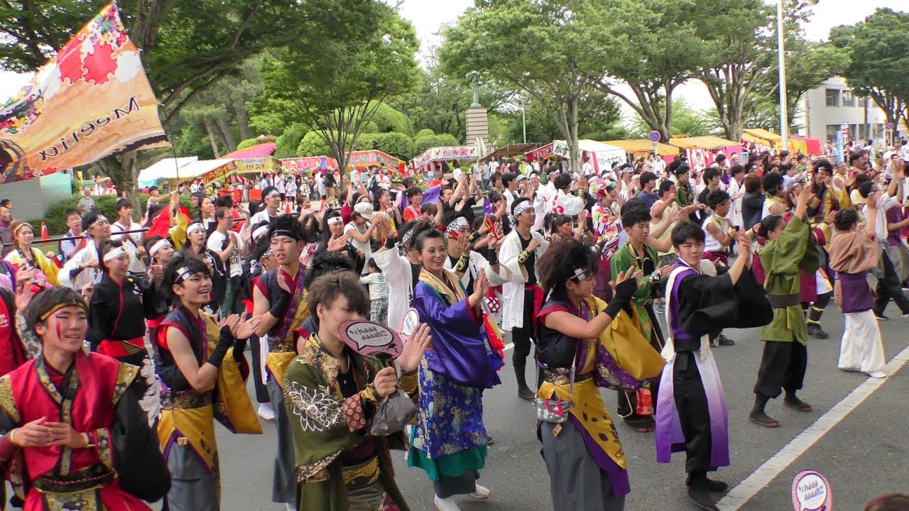 「総踊り♪夢煙火-ゆめはなび-～♪ここへ!!OIDEN～♪おいでん豊川」豊川おいでん祭2018【ケヤキ会場】