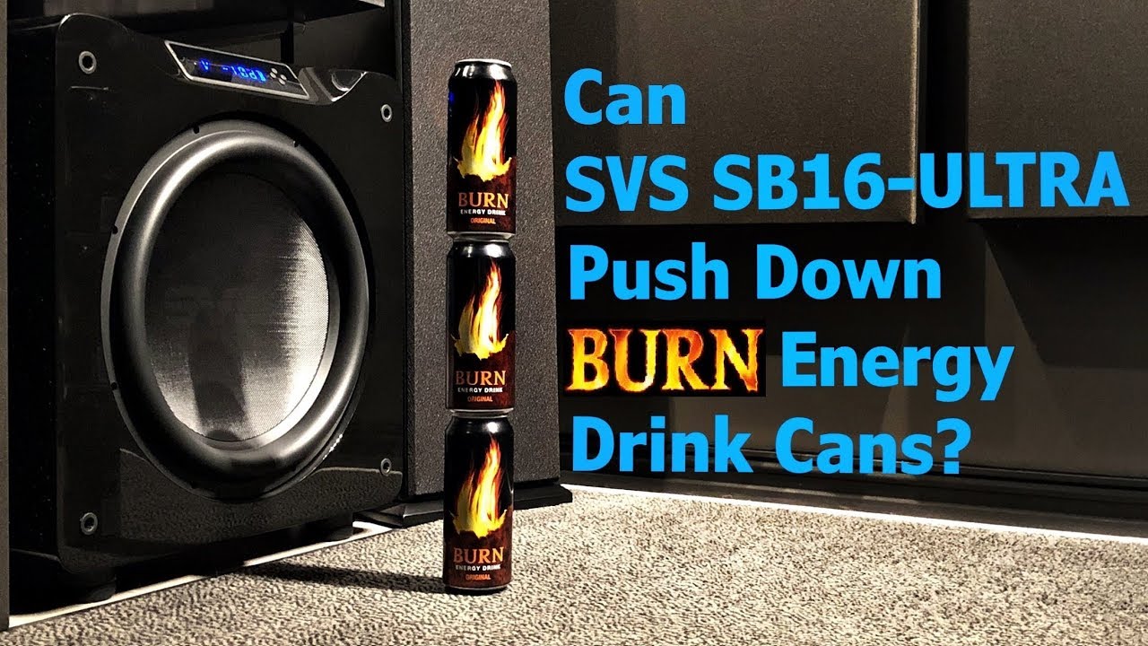 Can SVS SB16-Ultra Subwoofer Push Down BURN Energy Drink Cans?? - Dual SVS Subwoofer Test!