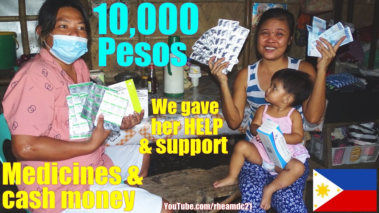Giving Help to Filipinos in the Philippines: Buying Her Medicines and Giving Her Cash Money. PINAS