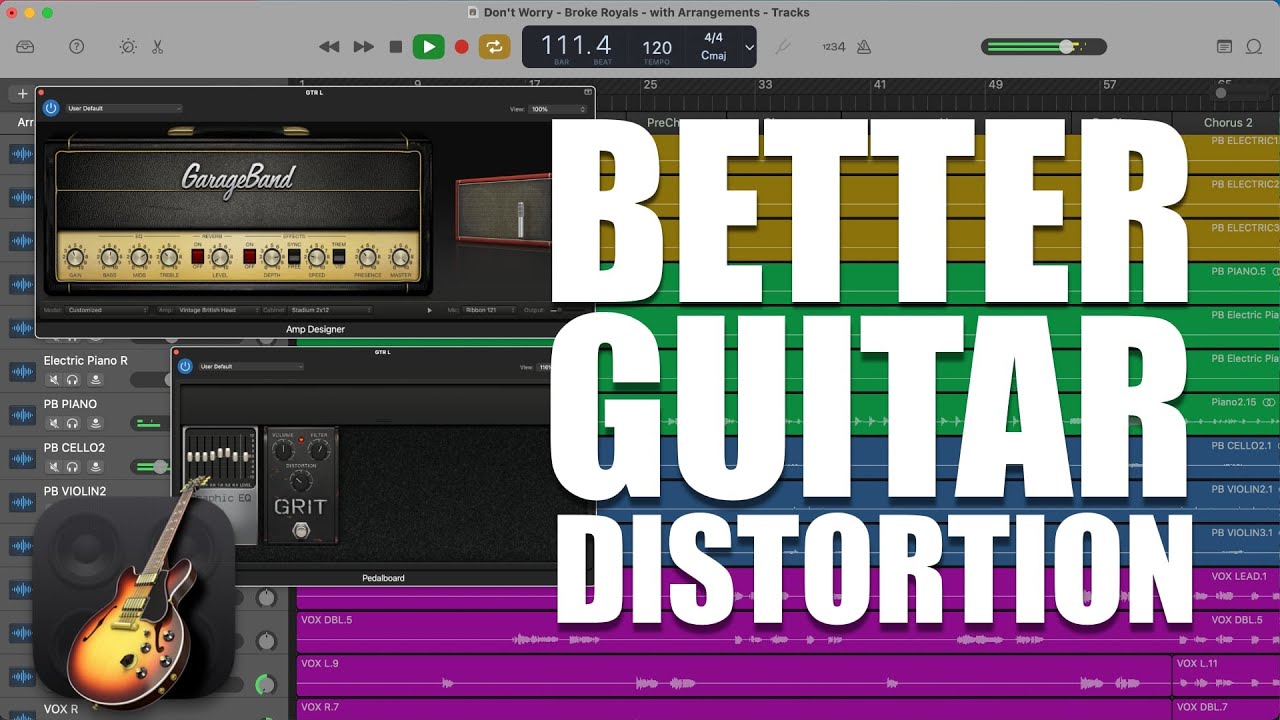 2 подхода к лучшему искажению гитары с помощью GarageBand Amp Designer и Pedalboard