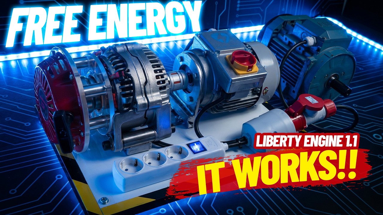 FREE ELECTRICITY 230V-10KW with an Alternator and an Electric Motor