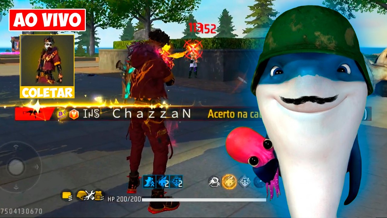CHAZZAN AO VIVO - DESAFIO!! 5 BOOYAHS = CODIGUINS, BORA JOGAR FREE FIRE? 🏆🎁
