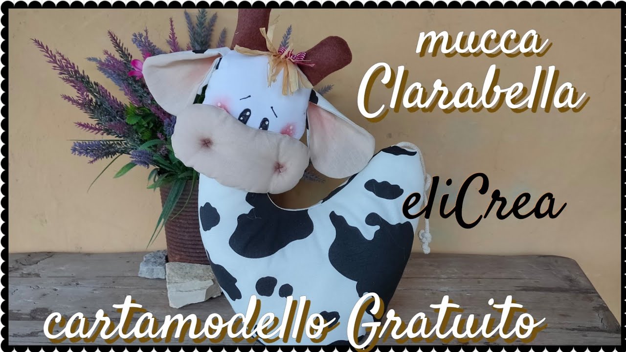 Clarabella la mucca  FERMAPORTA CARTAMODELLO GRATUITO #eliCrea 17.4.21
