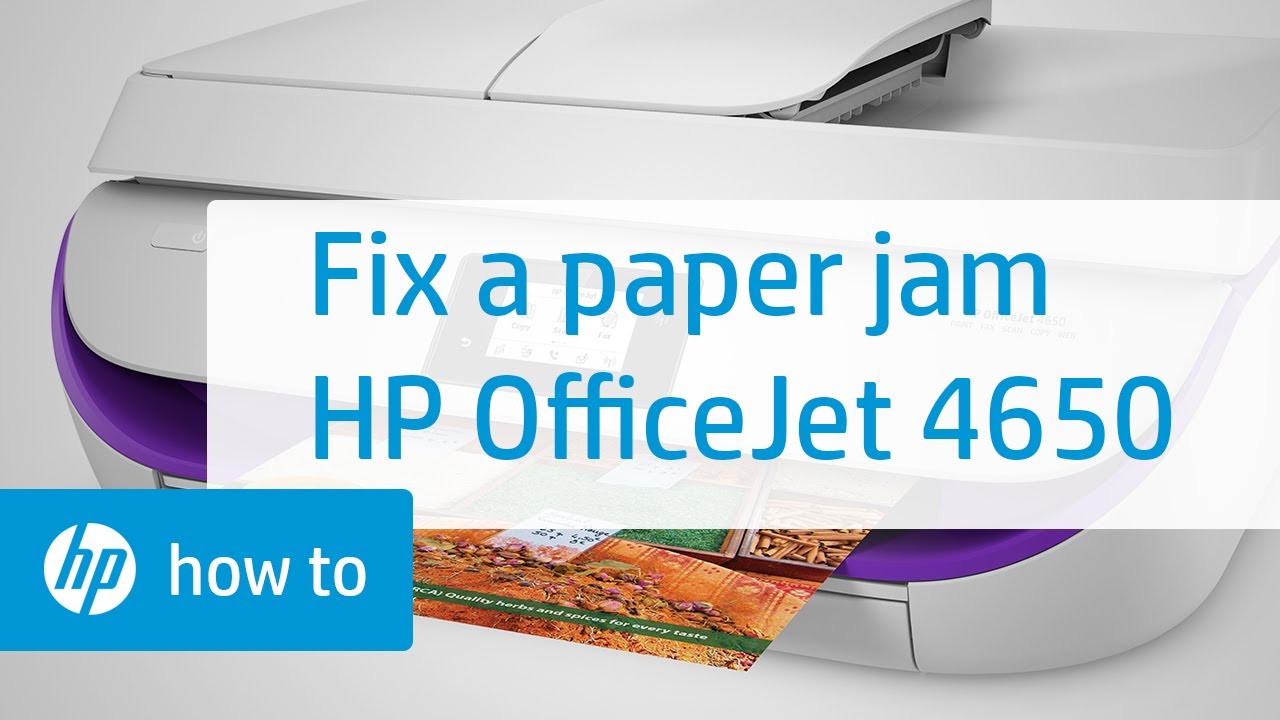 Fixing a Paper Jam | HP OfficeJet 4650 Printer | HP Support