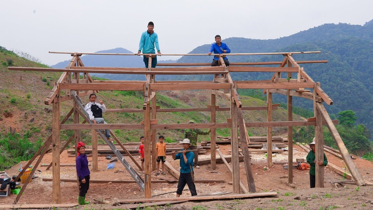 Together we finished building the house frame, slaughtered a pig, and enjoyed a wonderful meal.