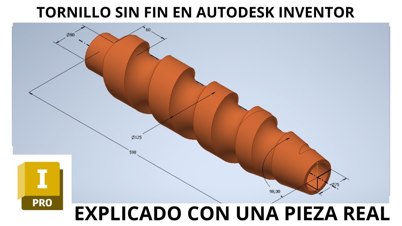 ¿Cómo hacer un tornillo sin fin en Autodesk Inventor?. Tutorial para principiantes en Inventor.