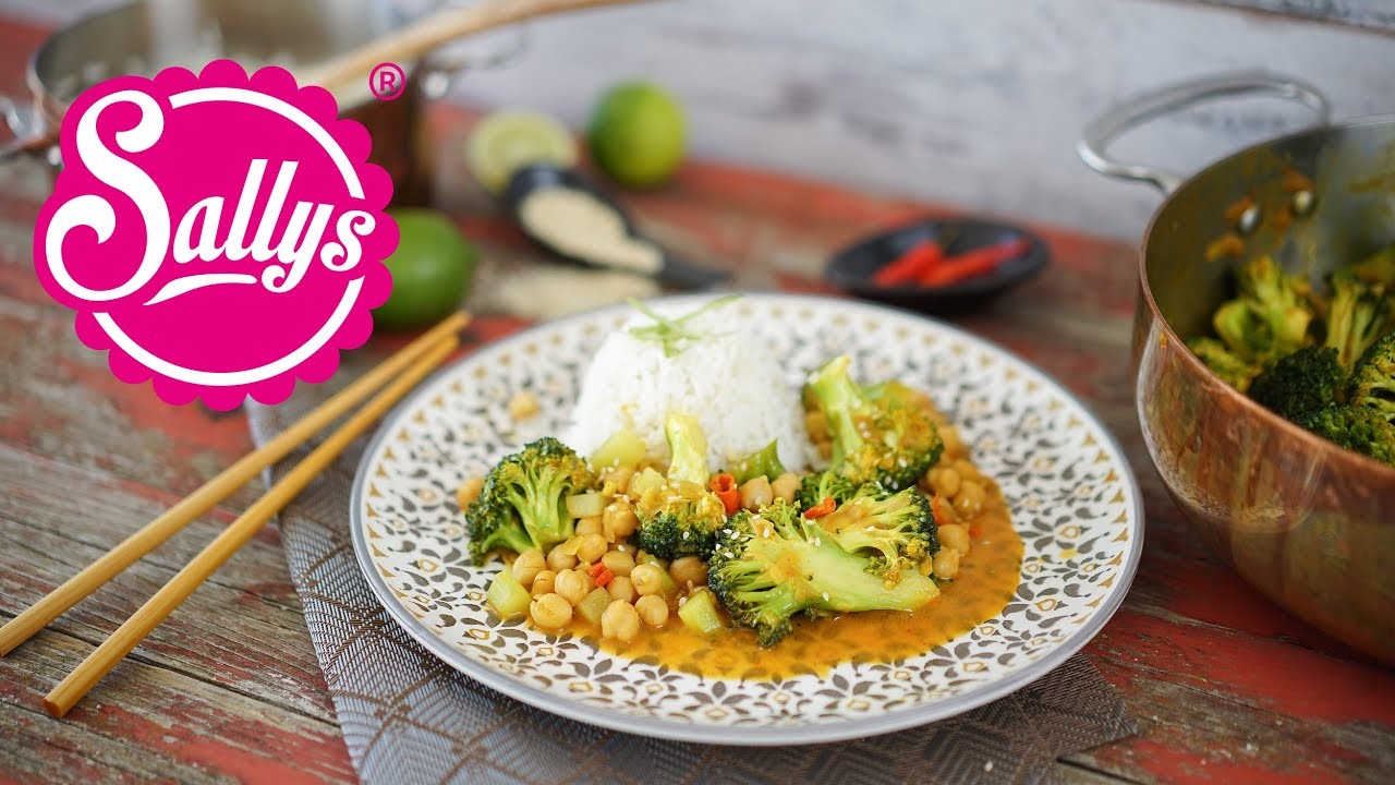 Thai Curry mit Kichererbsen und Reis / schnelles Mittagessen / Sallys Welt