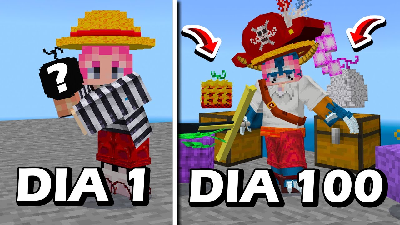 EU SOBREVIVI 100 DIAS NA PIECE FRUITS MINECRAFT - O FILME