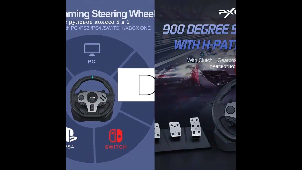 New. Gaming Steering Wheel PXN V9 Volante PC Gamin
